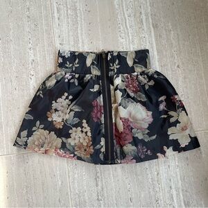 Arden B Black Floral Mini Skirt